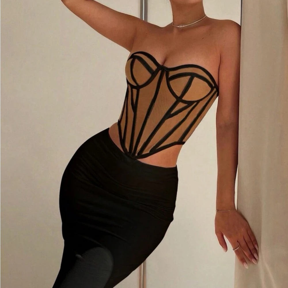 Contrast Mesh Tube Top ❤️ - Picture 6 of 6